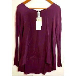 Bnwt Wilfred Silk Charleville Long Sleeved Shirt in Deep Eggplant Size XS
